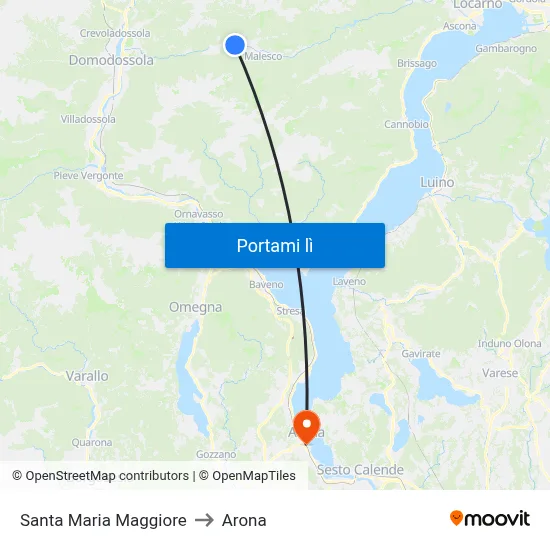 Santa Maria Maggiore to Arona map
