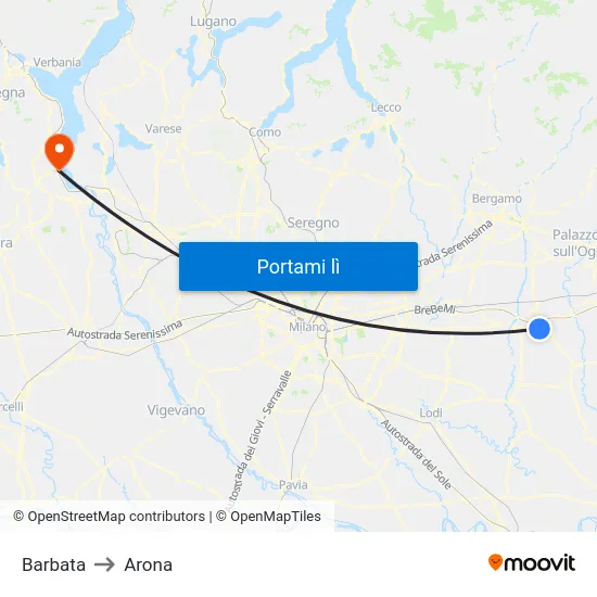 Barbata to Arona map