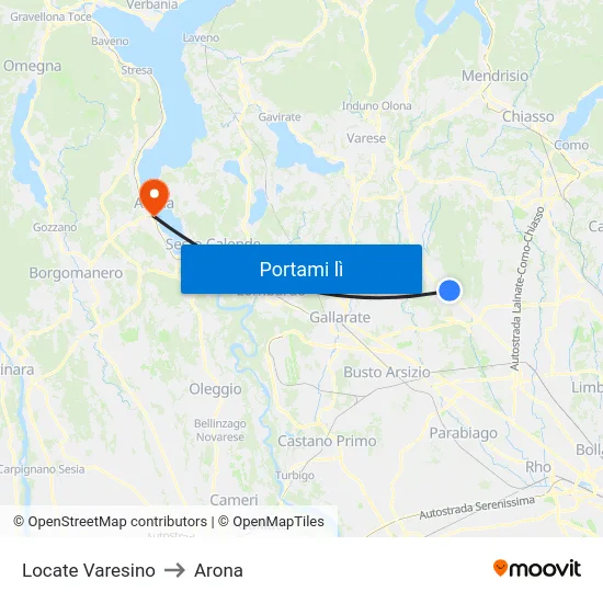 Locate Varesino to Arona map