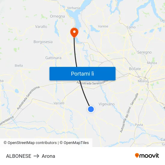 ALBONESE to Arona map