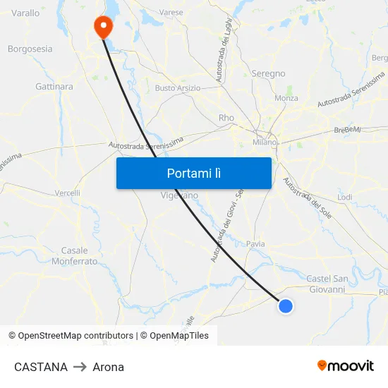 CASTANA to Arona map