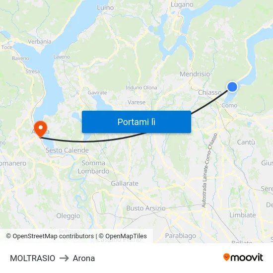 MOLTRASIO to Arona map