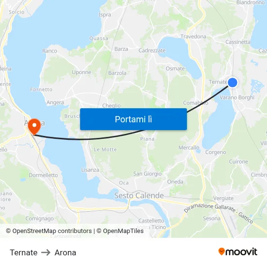 Ternate to Arona map