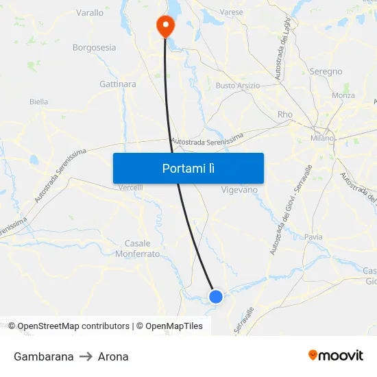 Gambarana to Arona map