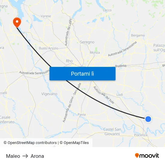 Maleo to Arona map