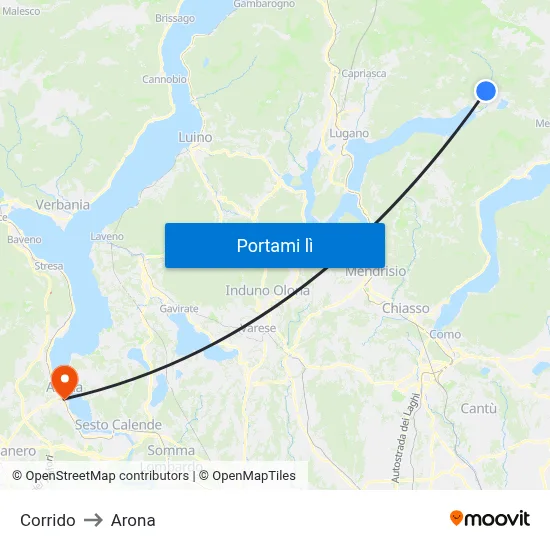 Corrido to Arona map