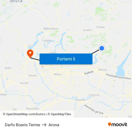 Darfo Boario Terme to Arona map