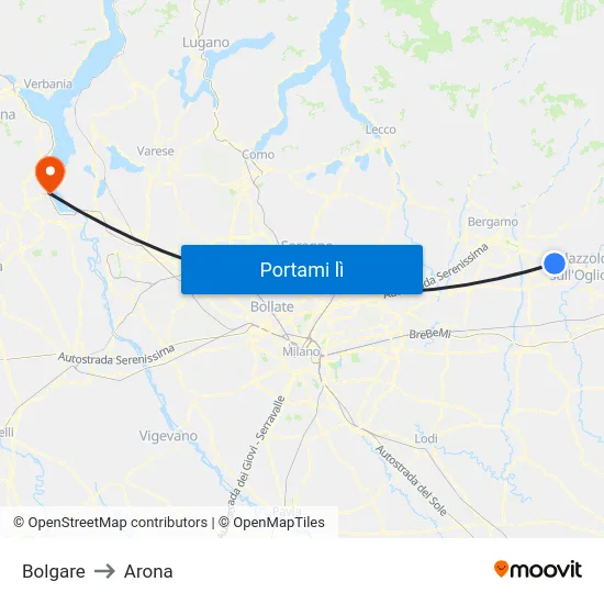 Bolgare to Arona map