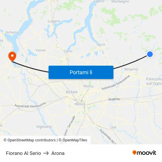 Fiorano Al Serio to Arona map