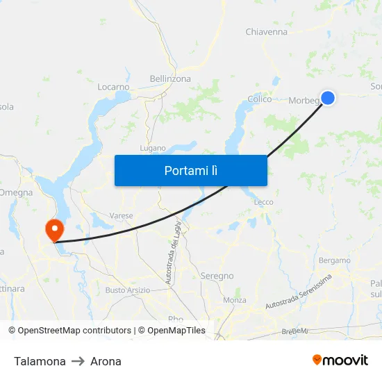 Talamona to Arona map