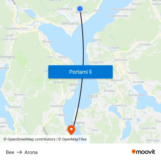 Bee to Arona map