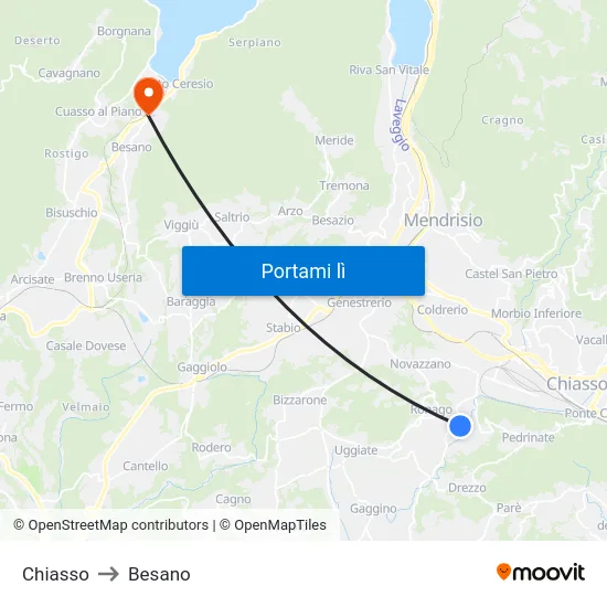 Chiasso to Besano map