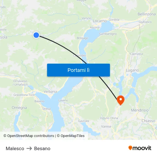 Malesco to Besano map