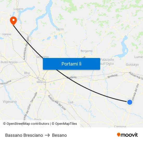 Bassano Bresciano to Besano map