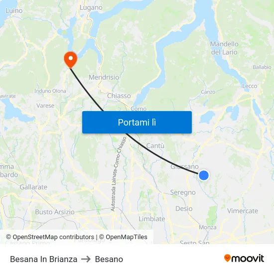 Besana In Brianza to Besano map