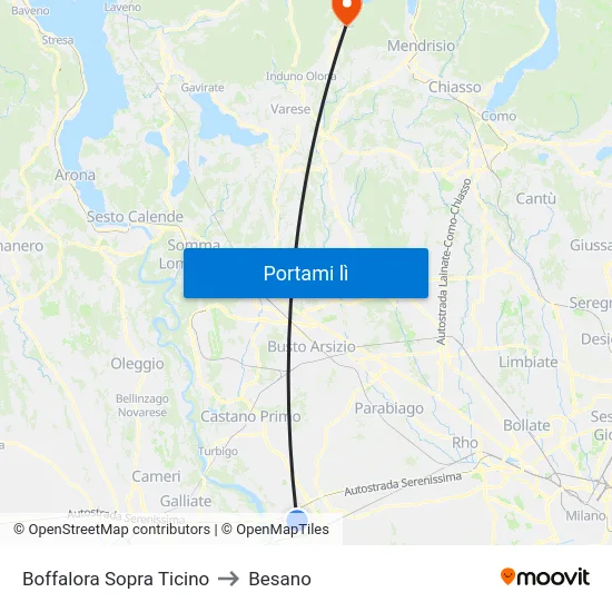 Boffalora Sopra Ticino to Besano map