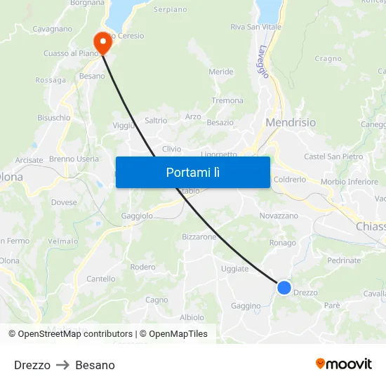 Drezzo to Besano map