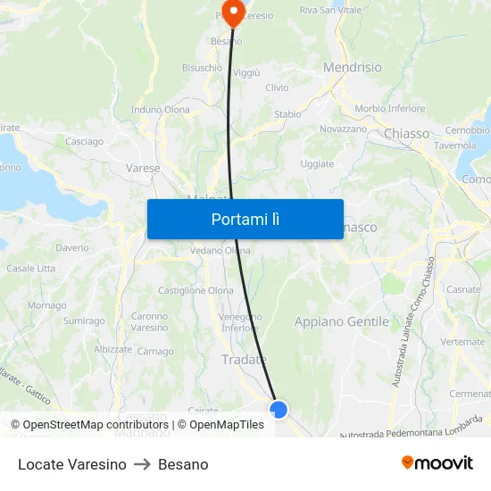 Locate Varesino to Besano map