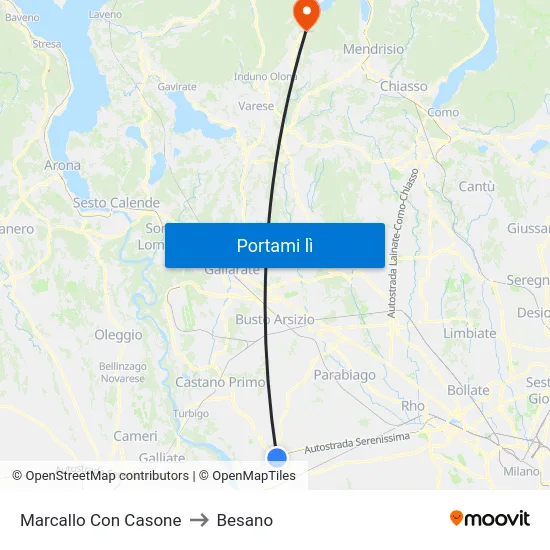 Marcallo Con Casone to Besano map