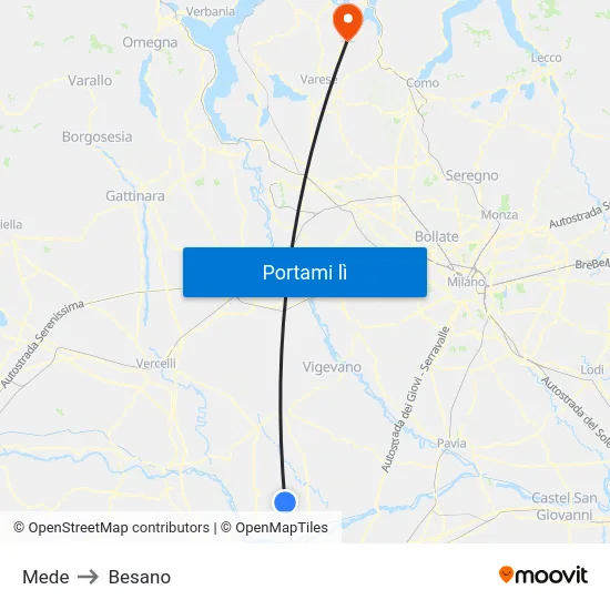 Mede to Besano map