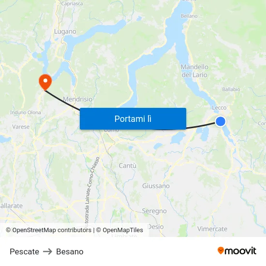 Pescate to Besano map