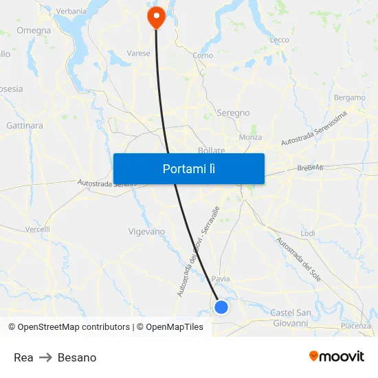 Rea to Besano map