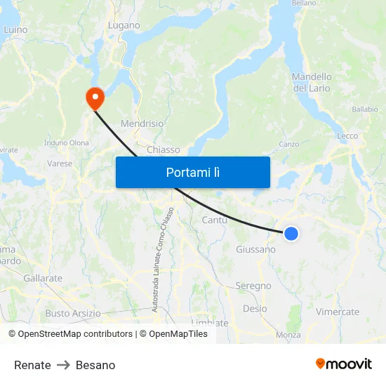 Renate to Besano map