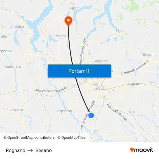 Rognano to Besano map