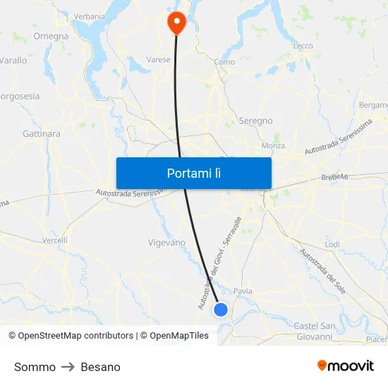 Sommo to Besano map