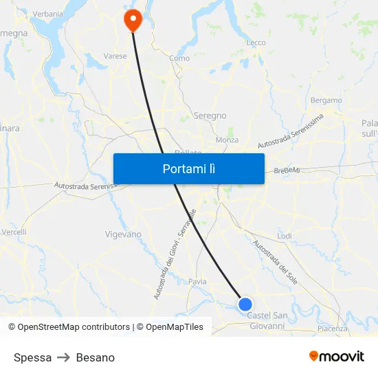 Spessa to Besano map