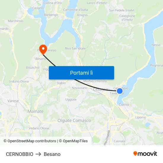 CERNOBBIO to Besano map
