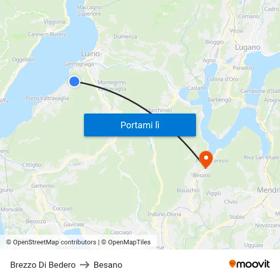 Brezzo Di Bedero to Besano map