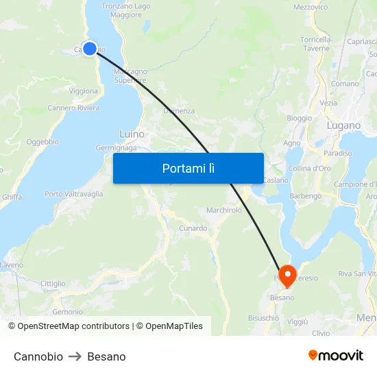 Cannobio to Besano map