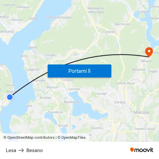 Lesa to Besano map