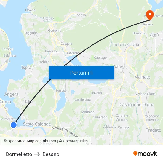 Dormelletto to Besano map