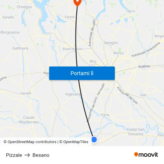Pizzale to Besano map