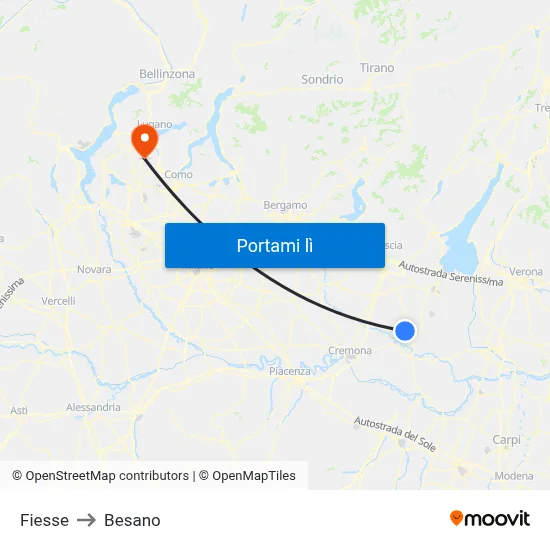 Fiesse to Besano map