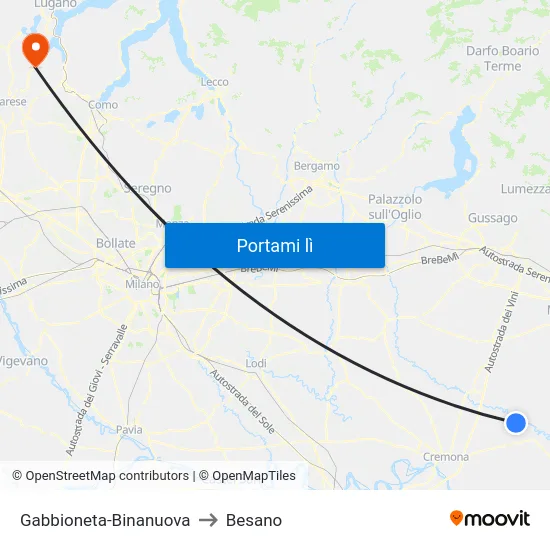 Gabbioneta-Binanuova to Besano map