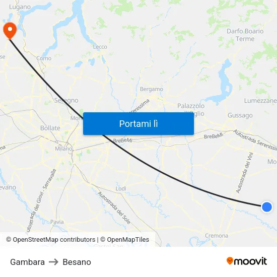 Gambara to Besano map
