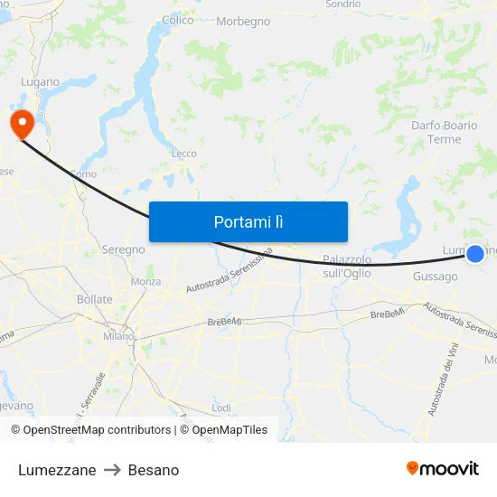 Lumezzane to Besano map