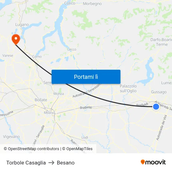 Torbole Casaglia to Besano map