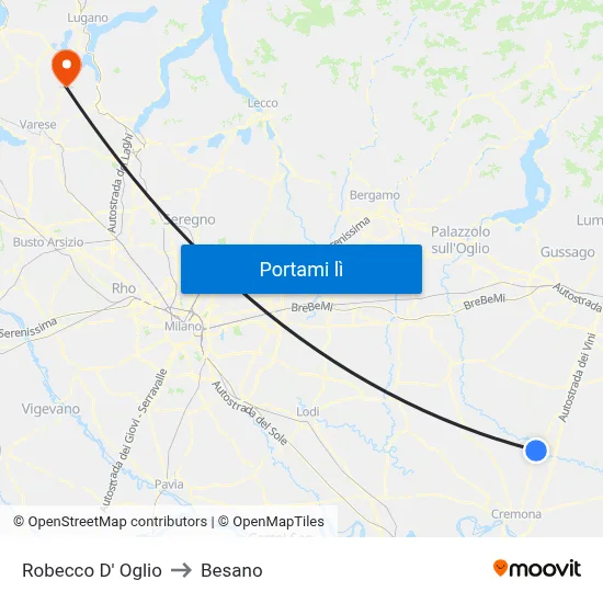 Robecco D' Oglio to Besano map