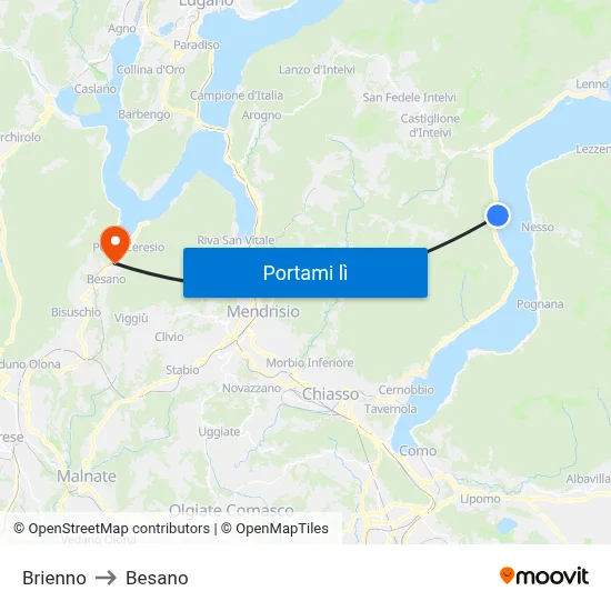 Brienno to Besano map