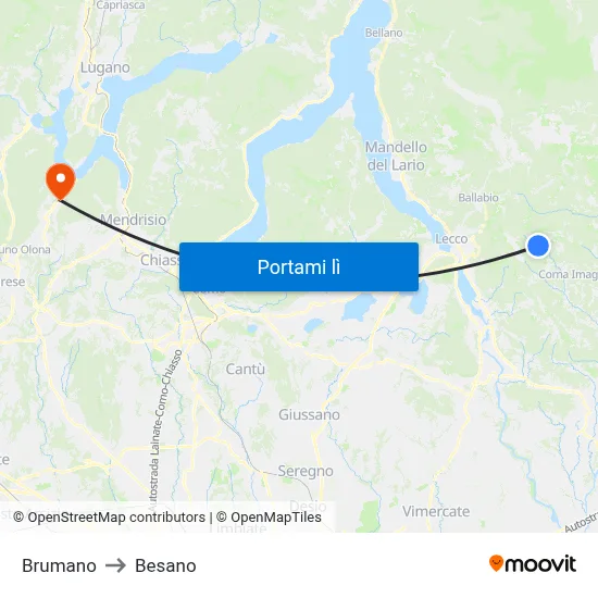 Brumano to Besano map