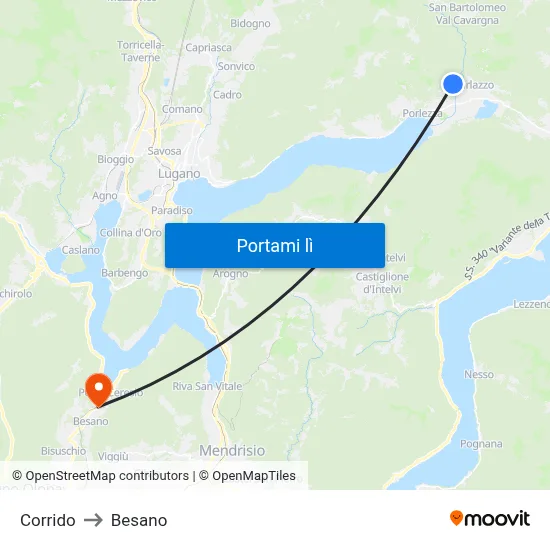 Corrido to Besano map
