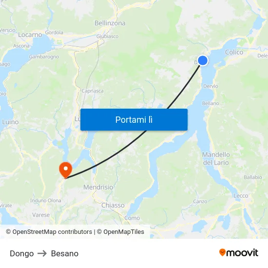 Dongo to Besano map