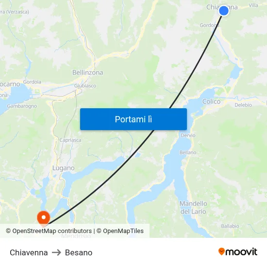Chiavenna to Besano map
