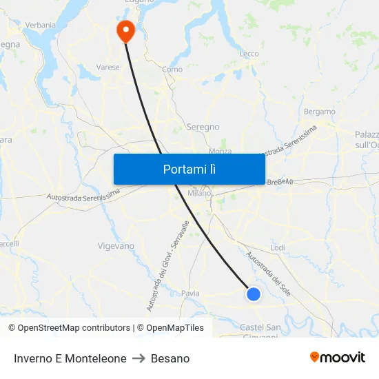 Inverno E Monteleone to Besano map