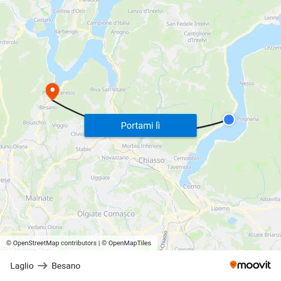 Laglio to Besano map
