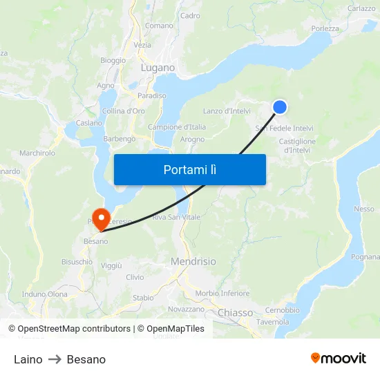 Laino to Besano map